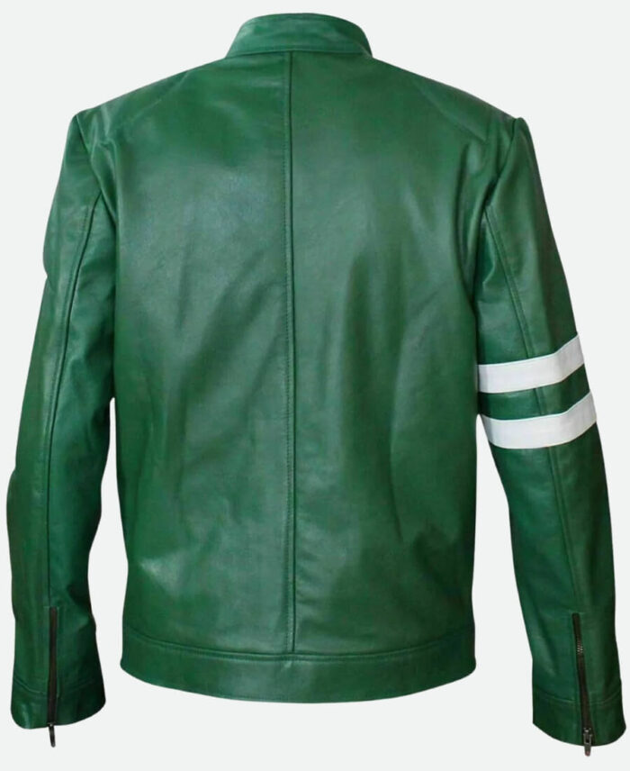 Ben 10 Leather Jacket Green Back