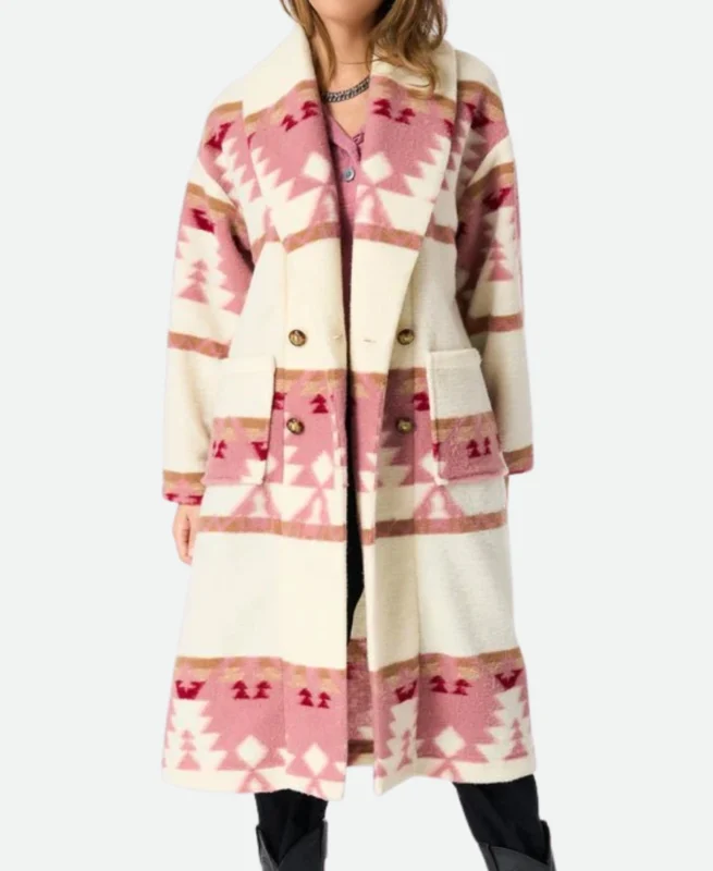Beth Dutton Pink and White Coat