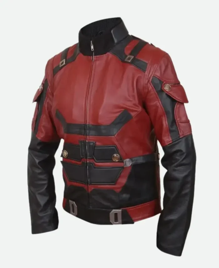 Charlie Cox Daredevil Red Leather Motorcycle Jacket