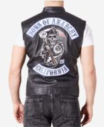 Charlie Hunnam Sons Of Anarchy Jax Teller Black Leather Vest 1