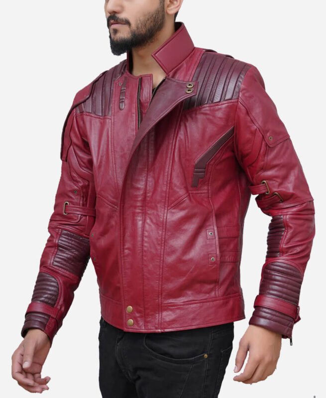 Chris Pratt Guardians of the Galaxy Star Lord Leather Jacket Side Look