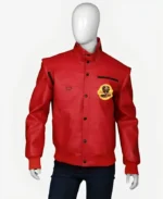 Cobra Kai Johnny Lawrence Red Leather Jacket front