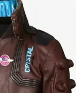 Cyberpunk 2077 Samurai Leather Jacket detail brown 4