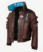 Cyberpunk 2077 Samurai Leather Jacket left brown 4