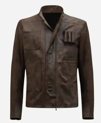 Harrison Ford Star Wars The Force Awakens Han Solo Brown Leather Jacket