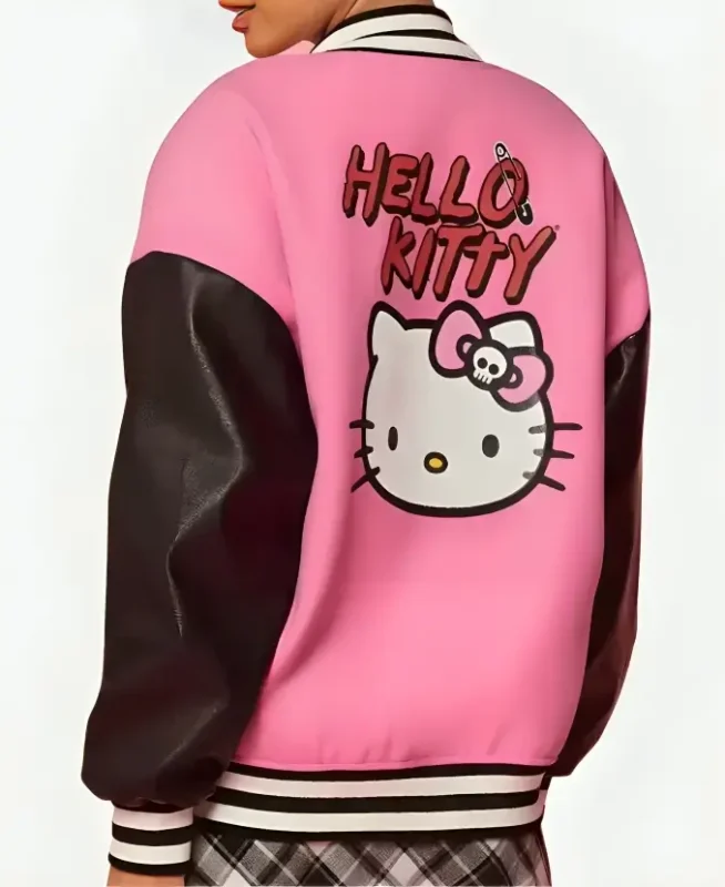 Hello Kitty Pink and Black Varsity Jacket