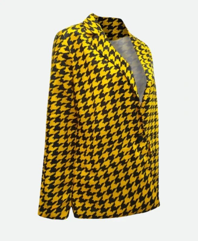 Lily Collins Emily In Paris S03 Emily Cooper Yellow Plaid Blazer Side Look