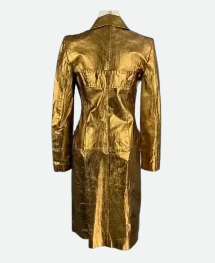 Lily Emily In Paris S03 Golden Trench Coat Back