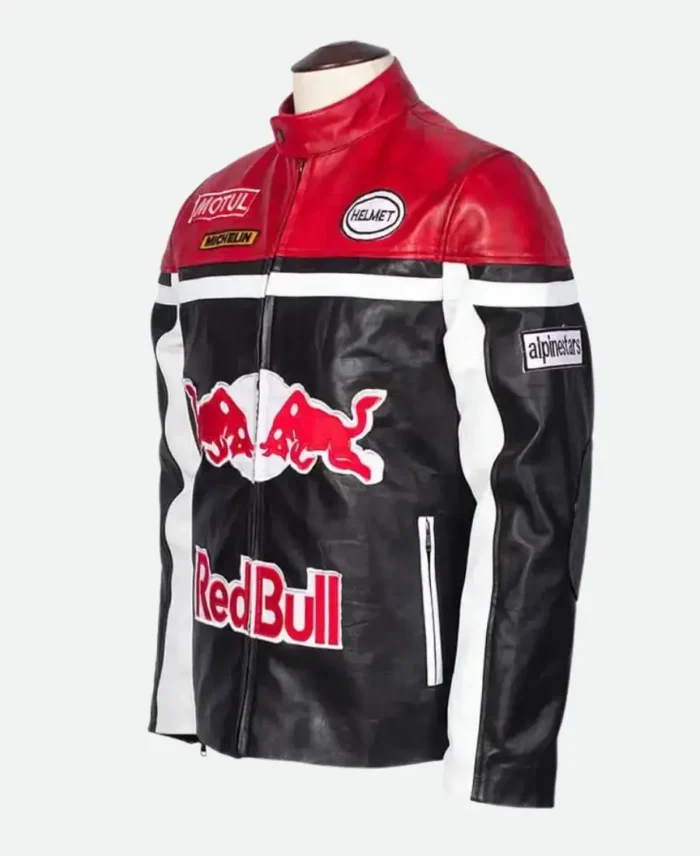 Red Bull Racing Leather Jacket Side Pose