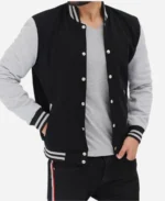 Riverdale Southside Serpents Black And Grey Varsity Jacket Front