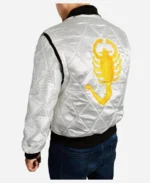 Ryan Gosling Drive Driver White Scorpion Bomber Jacket Side