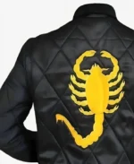 Ryan Gosling Drive Black Scorpion Jacket Back Close Up