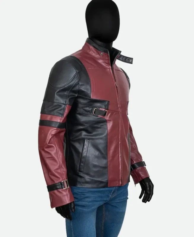 Ryan Reynolds Deadpool Red Leather Motorcycle Jacket