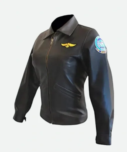 Top Gun Charlie Black Leather Jacket