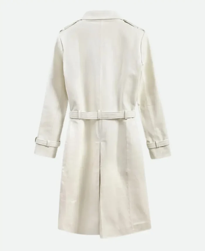 Vanessa Kirby Mission Impossible Fallout The White Widow White Leather Trench Coat Back