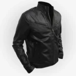 Vin Diesel Fast And Furious 6 Dominic Toretto Black Leather Jacket Side Pose