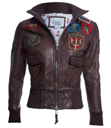 Women Top Gun Dark Brown Leather Jacket