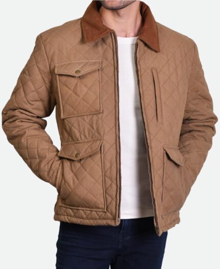 Kevin Costner Yellowstone John Dutton Brown Quilted Jacket