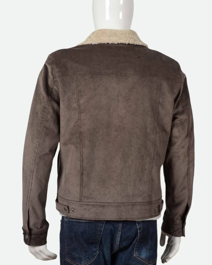 Kevin Costner Yellowstone John Dutton Brown Corduroy Jacket Back