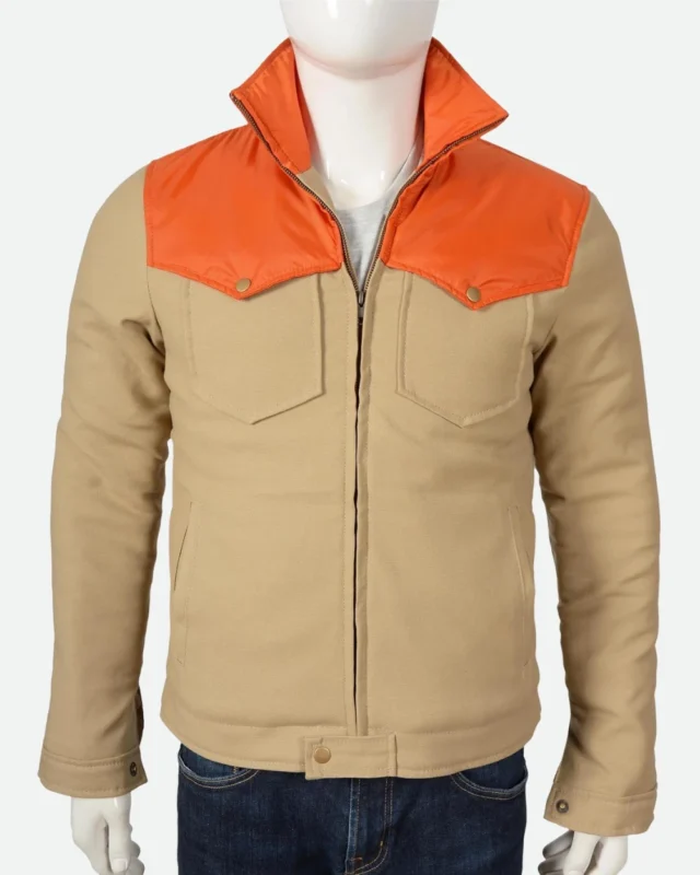 Yellowstone John Dutton Beige Orange Jacket