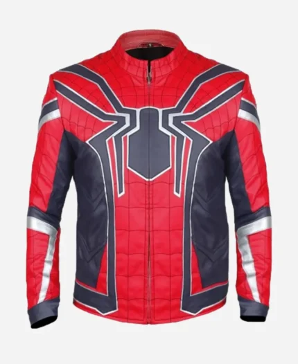 spider man leather Jacket front