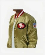 San Francisco 49Ers Gold Letterman Varsity Satin Jacket Front