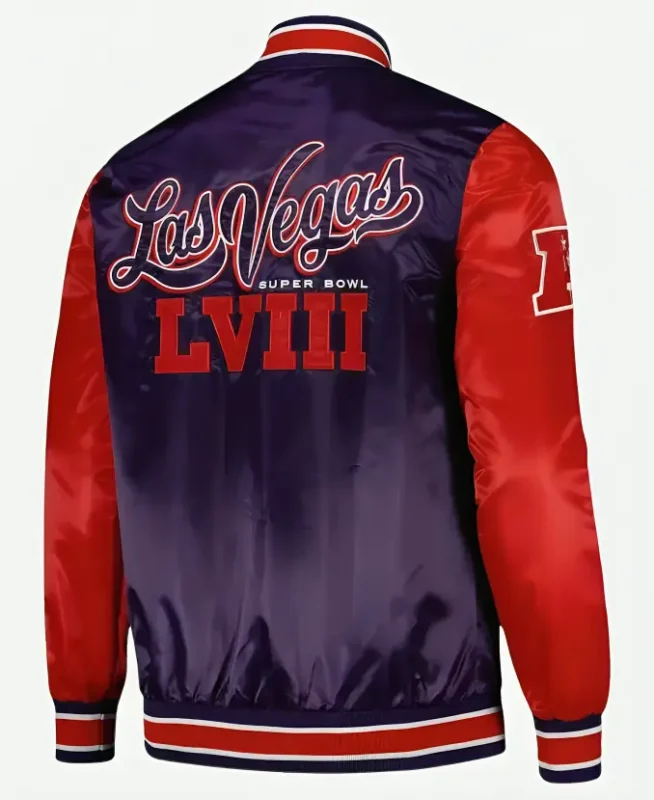 Las Vegas Super Bowl 58 Purple Jacket Back