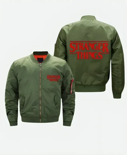 Stranger Things Olive Green Bomber Jacket