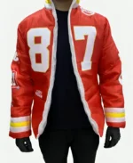 Taylor Swift Kansas City Chiefs Travis Kelce Red Puffer Jacket