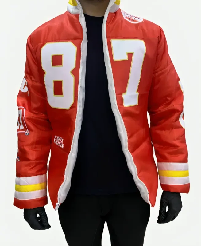 Taylor Swift Kansas City Chiefs Travis Kelce Red Puffer Jacket