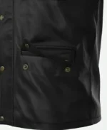 Vin Diesel Fast and Furious 8 Premiere Black Leather Jacket Pocket Close Up