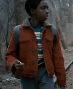 Caleb McLaughlin Stranger Things Lucas Sinclair Red Corduroy Trucker Jacket Tv Series Image