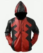 Deadpool Game Red Leather Hooded Jacket