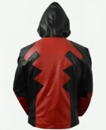 Deadpool Game Red Leather Hooded Jacket Back