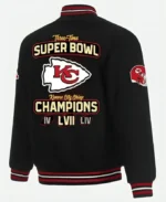 Kansas City Chiefs Super Bowl LVII Champions Black Bomber Jacket Back