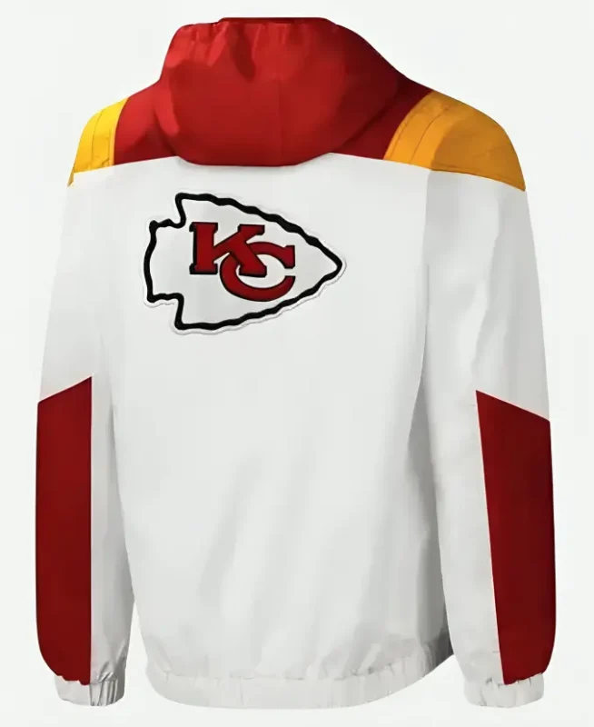 Kansas City Chiefs White Pullover Starter Jacket Back