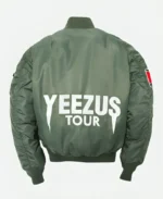 Kanye West Yeezus Tour MA-1 Green Bomber Jacket Back