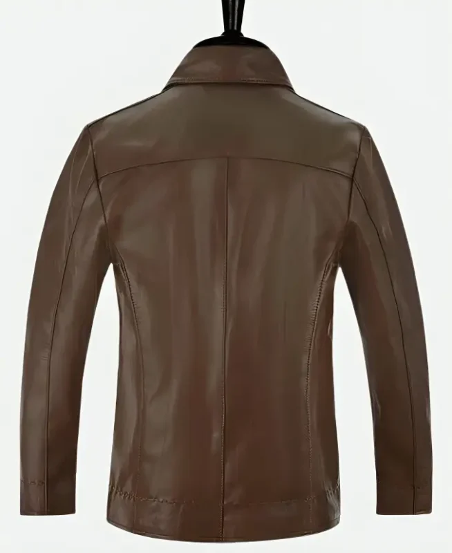 Keanu Reeves John Wick Brown Leather Jacket Back