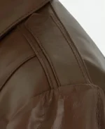 Keanu Reeves John Wick Brown Leather Jacket Detailing Image