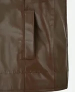 Keanu Reeves John Wick Brown Leather Jacket Pocket Close Look