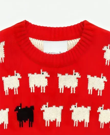 Princess Diana Black Sheep Red Sweater Close Up Image