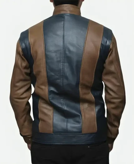 Tye Sheridan X-Men Apocalypse Scott Summers Cyclops Blue and Brown Leather Jacket Back