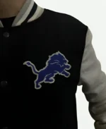 Eddie Murphy Beverly Hills Cop Axel F Axel Foley Detroit Lions Varsity Jacket Detailing