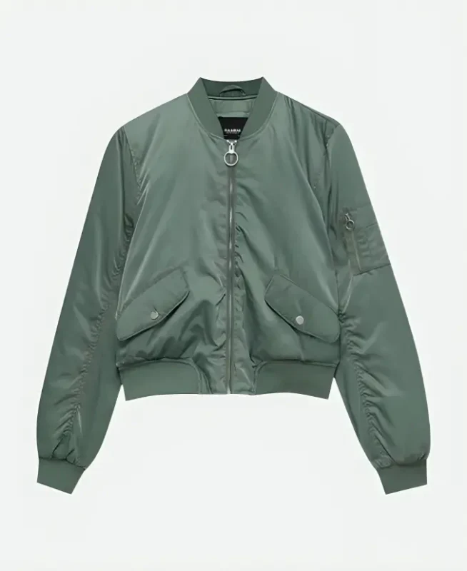 Emma Myers A Good Girl's Guide to Murder Pip Fitz Amobi Green Bomber Jacket