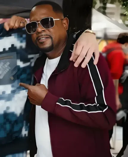 Martin Lawrence Bad Boys Ride or Die Marcus Burnett Maroon Track Jacket Inspiration Image