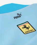 Puma Scuderia Ferrari Formula One Miami Grand Prix Blue Letterman Varsity Jacket Back Patch Detailing