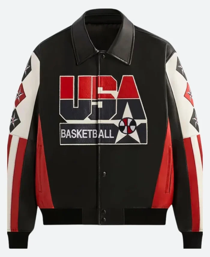 Kevin Durant Paris 2024 Olympics USA Basketball Leather Jacket