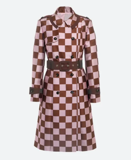 Lily Collins Emily in Paris Season 04 Emily Cooper Checkered Trench Coat