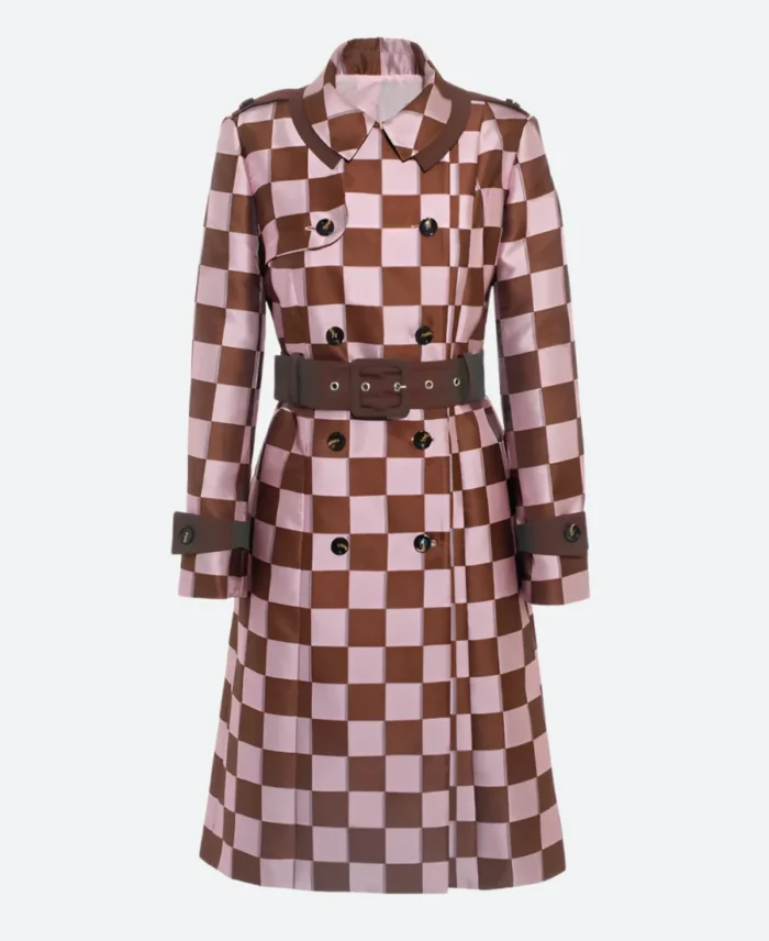 Lily Collins Emily in Paris Season 04 Emily Cooper Checkered Trench Coat