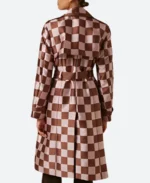 Lily Collins Emily in Paris Season 04 Emily Cooper Checkered Trench Coat Back